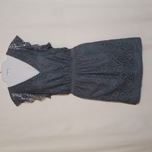 Madewell Womens Stormy Blue V-Neck Ruffle Lace Dress. Size 10